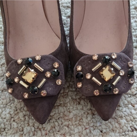 Kate Spade light brown suede with decorating jewels size 6B - Picture 4 of 6